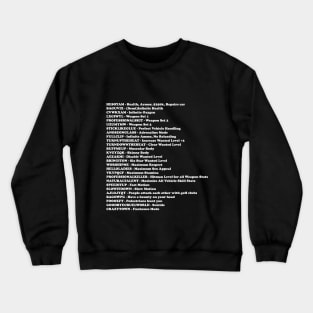 GTA San Andreas Cheat Sheet Crewneck Sweatshirt